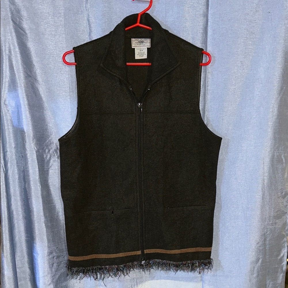 Red Fashion olive and Brown Vest 75% wool